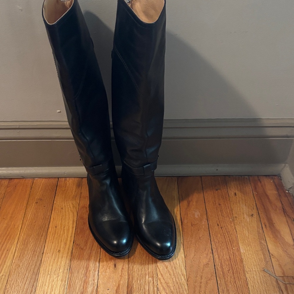 Frye Black Over the Knee Leather Boots
